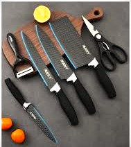 6-Pieces Zepter Non-Stick Kitchen Knife Set (Black) – Premium Quality for Everyday Cooking